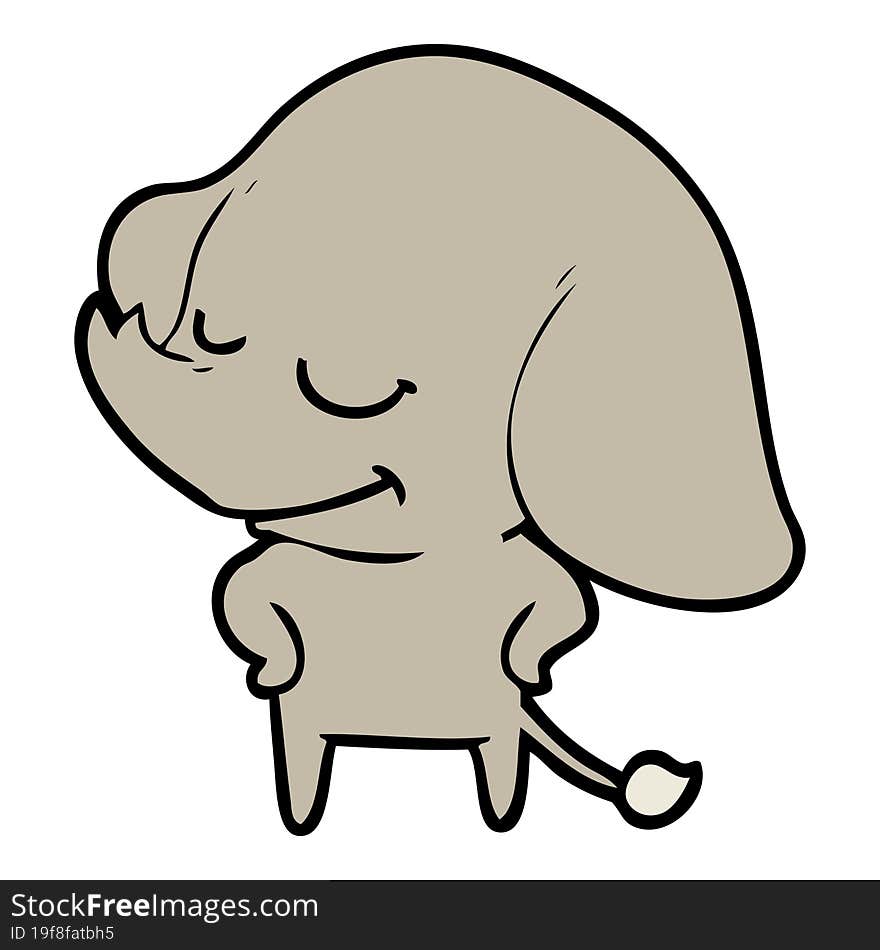 cartoon smiling elephant. cartoon smiling elephant