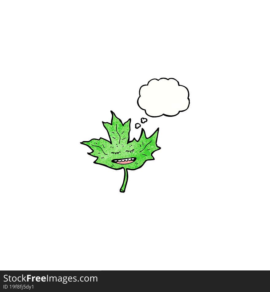 cartoon leaf with face