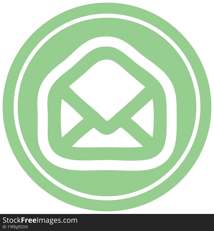 envelope letter circular icon symbol