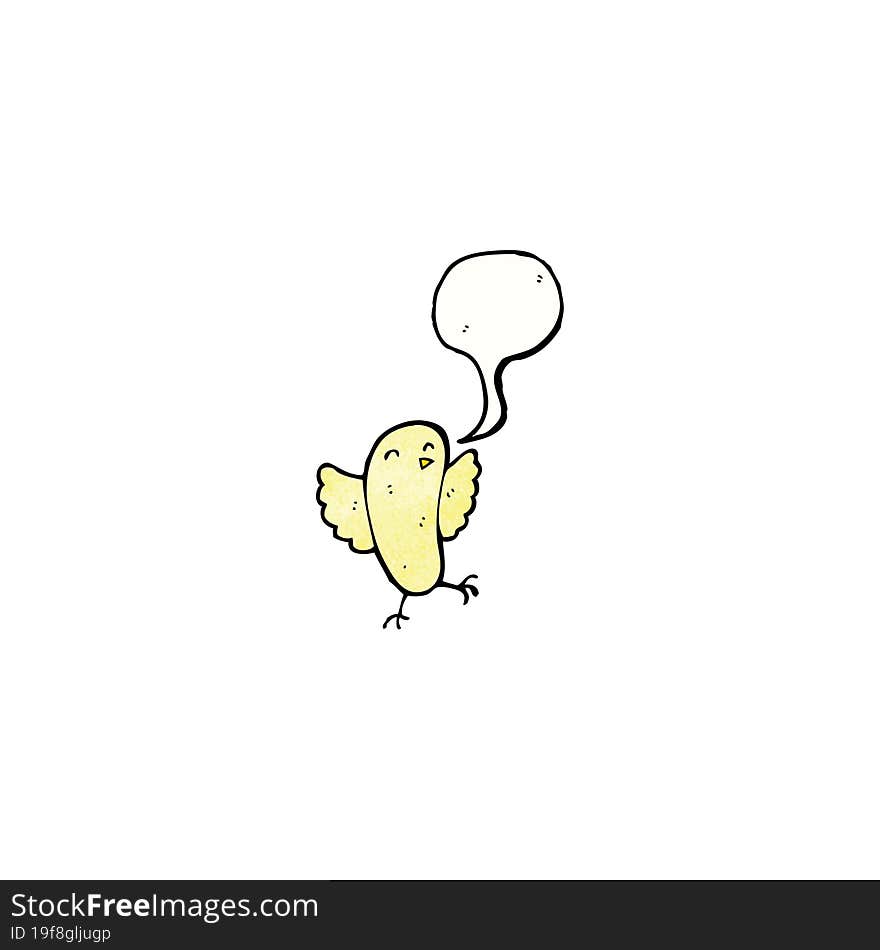 Cartoon Bird With Speech Bubble