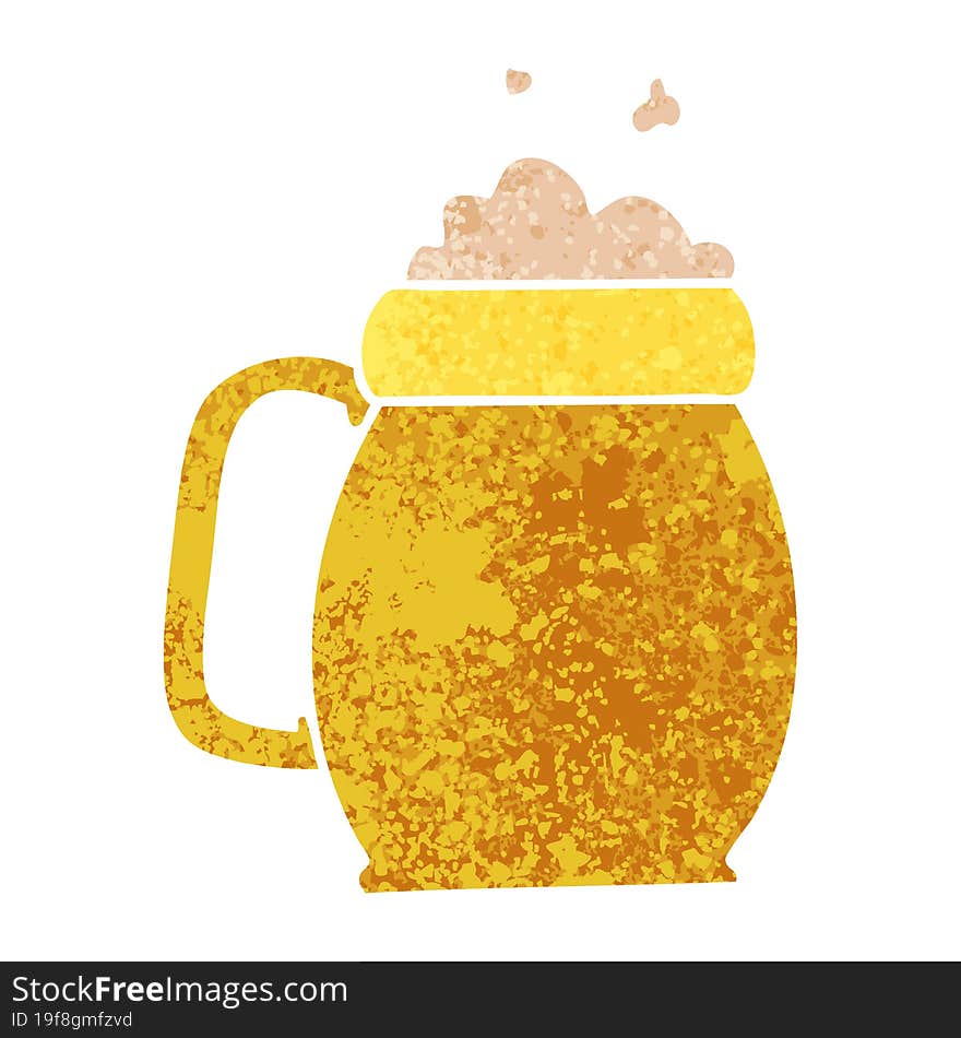 quirky retro illustration style cartoon pint of beer