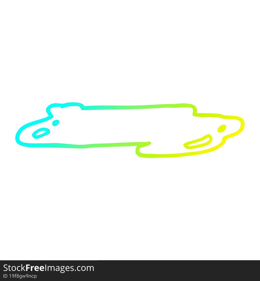 cold gradient line drawing cartoon water puddle