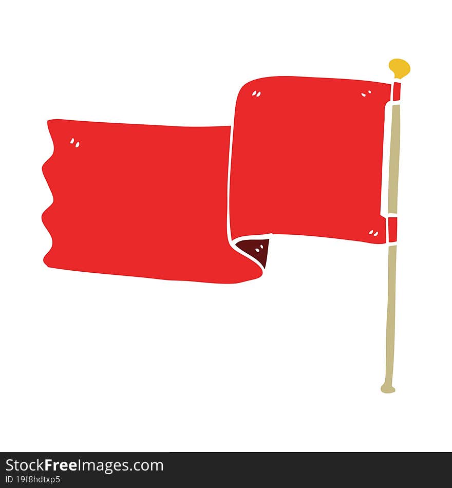 cartoon doodle red flag