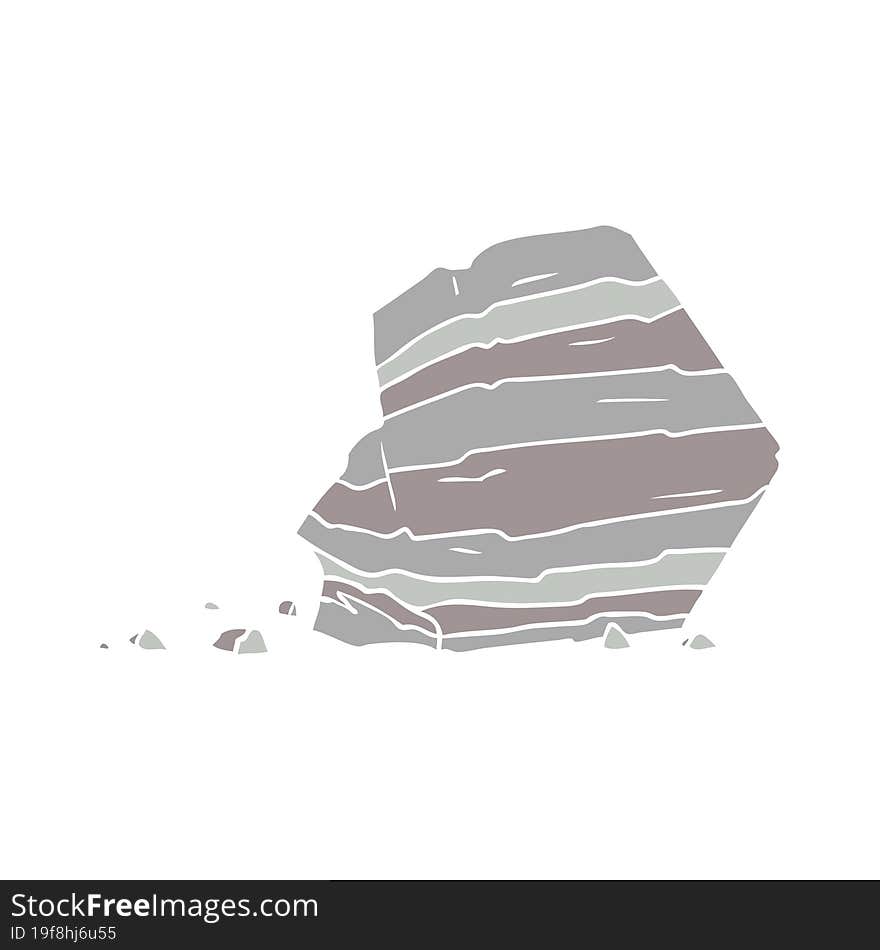 Flat Color Style Cartoon Large Rock