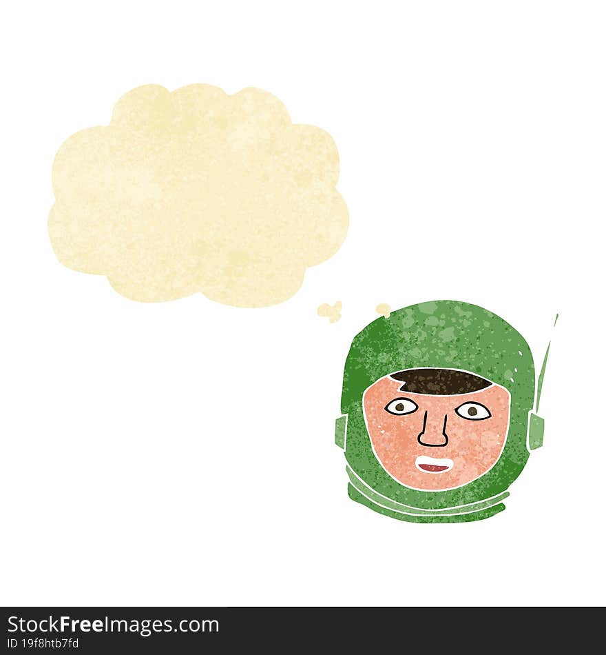 Cartoon Astronaut Head With Thought Bubble