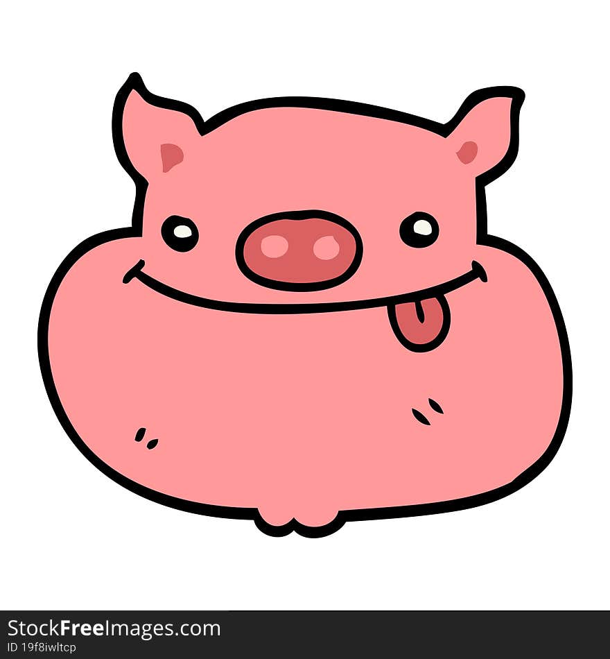 Cartoon Happy Pig Face