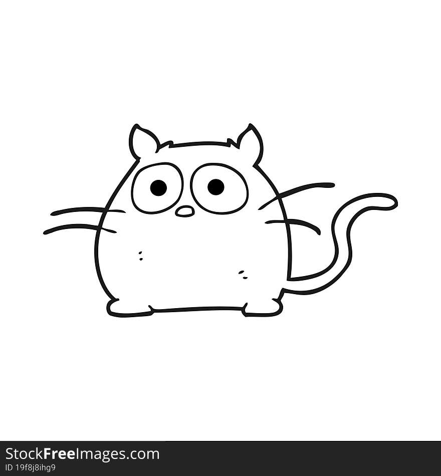 black and white cartoon cat