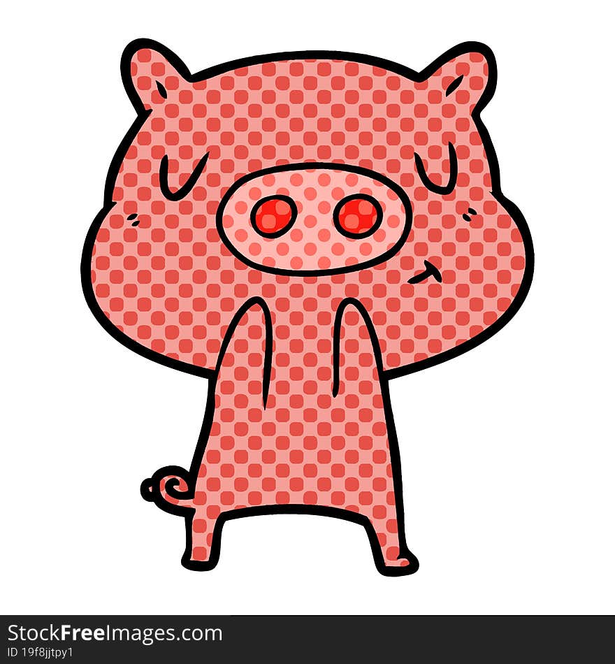 cartoon content pig. cartoon content pig