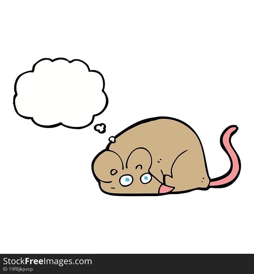 cartoon mouse with thought bubble