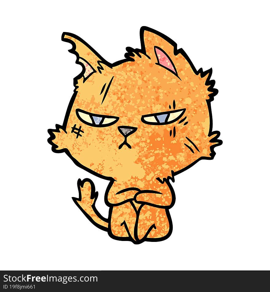 tough cartoon cat. tough cartoon cat