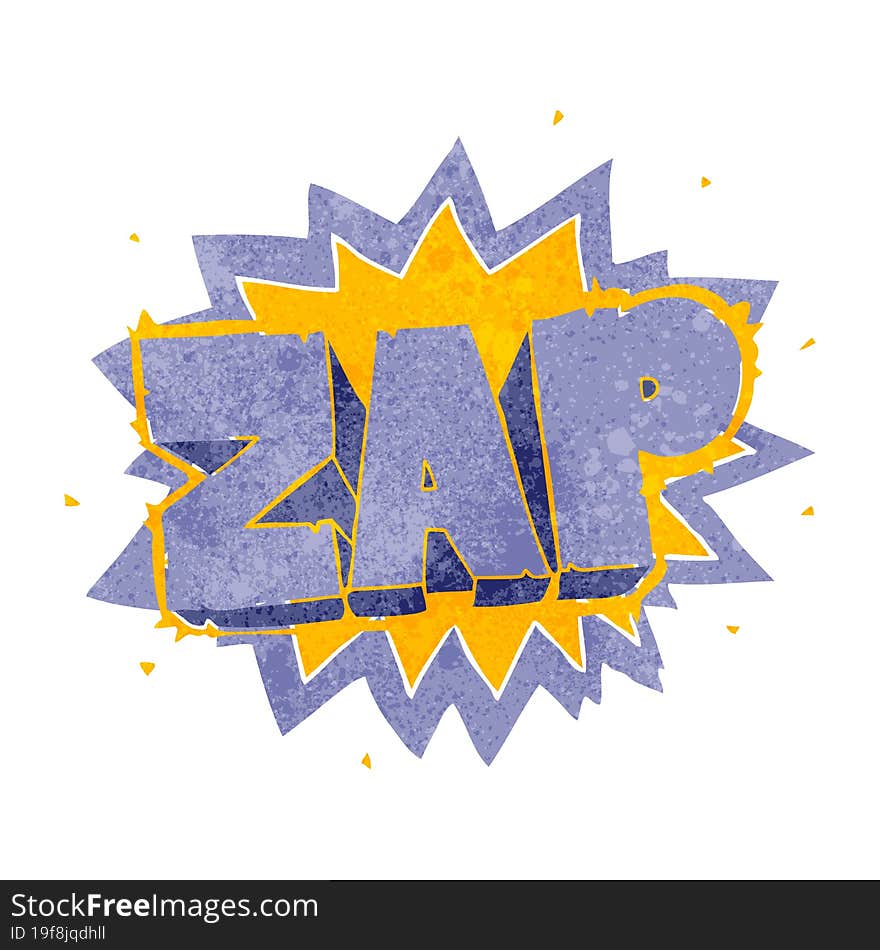 retro cartoon zap explosion sign