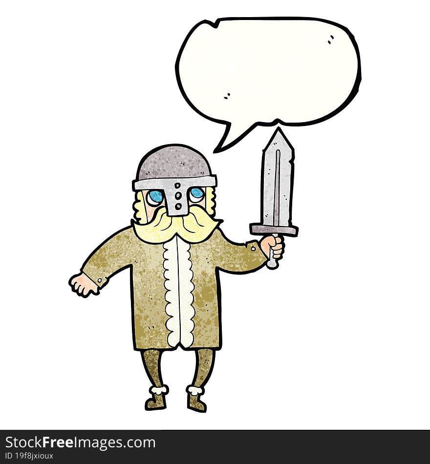 speech bubble textured cartoon saxon warrior