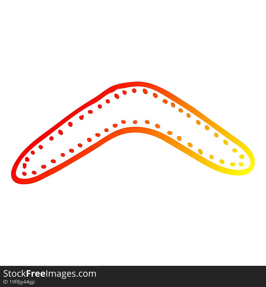 warm gradient line drawing cartoon boomerang