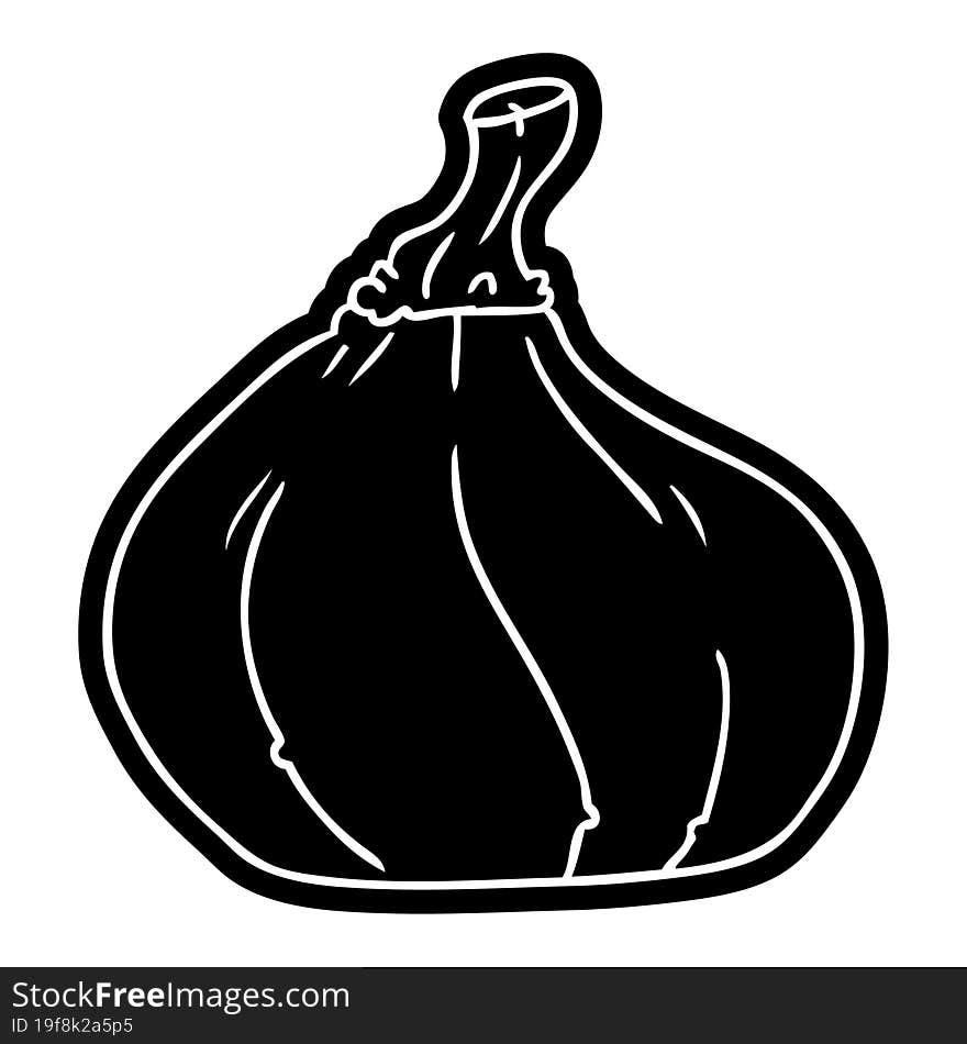 cartoon icon drawing of a squash