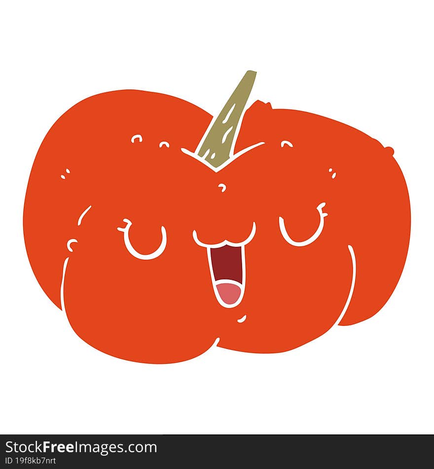 flat color style cartoon pumpkin