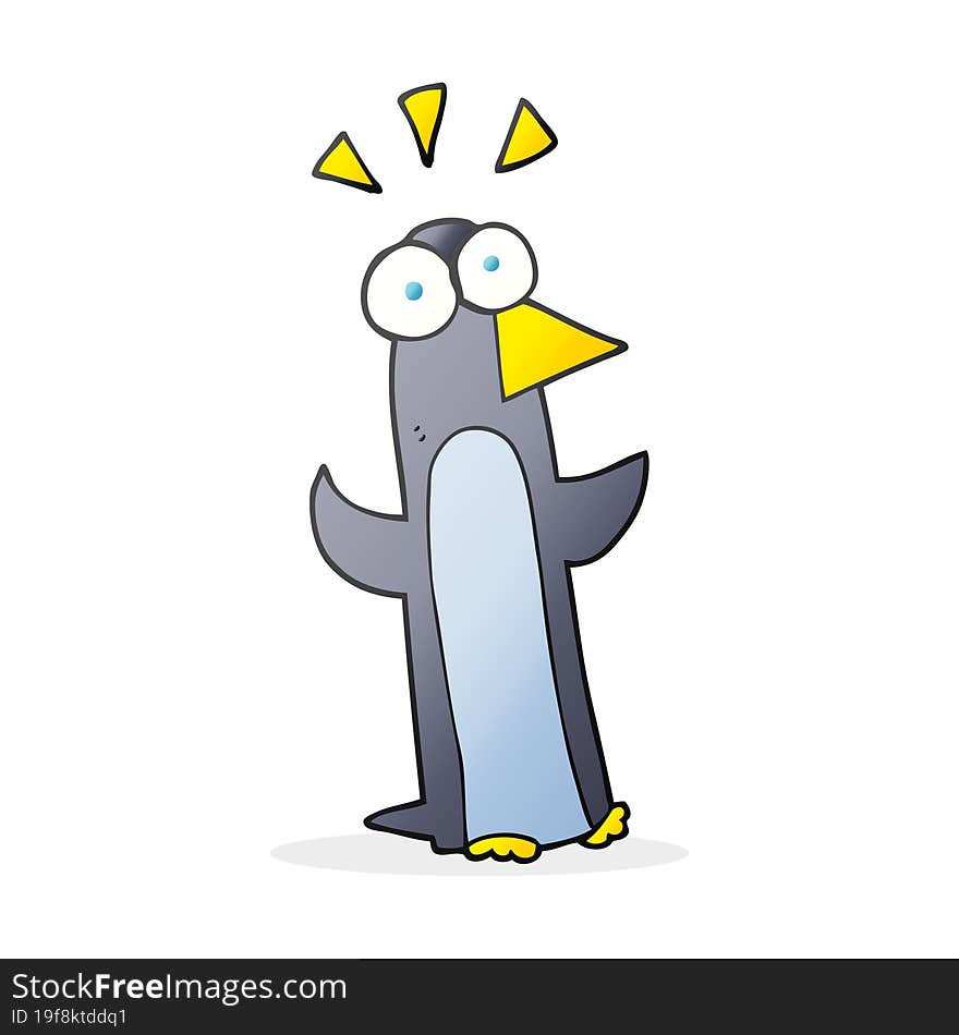 cartoon surprised penguin