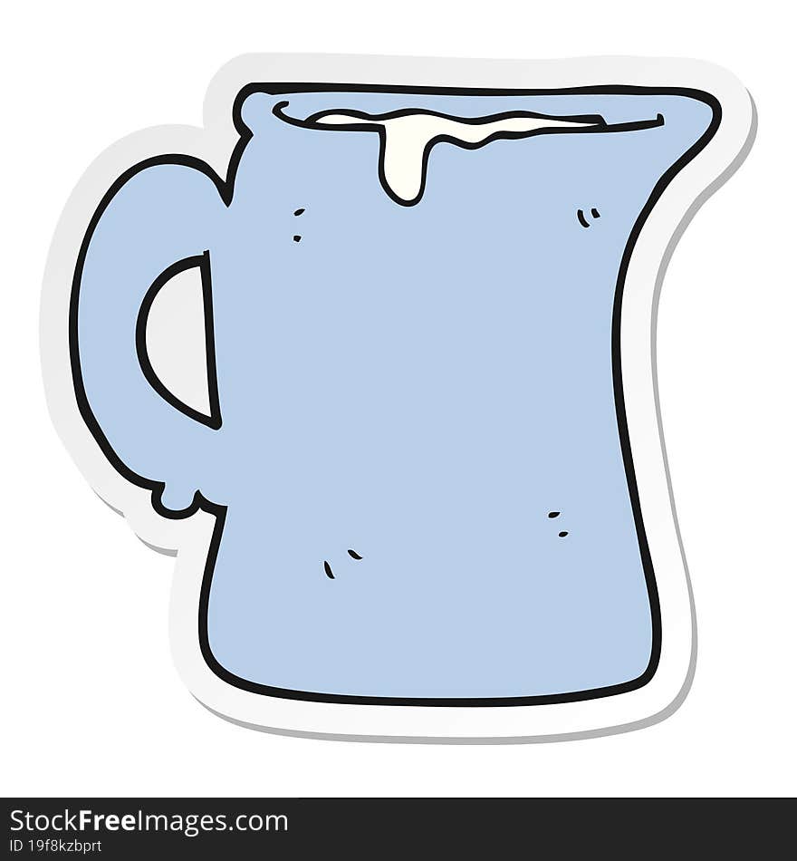 sticker of a cartoon milk jug