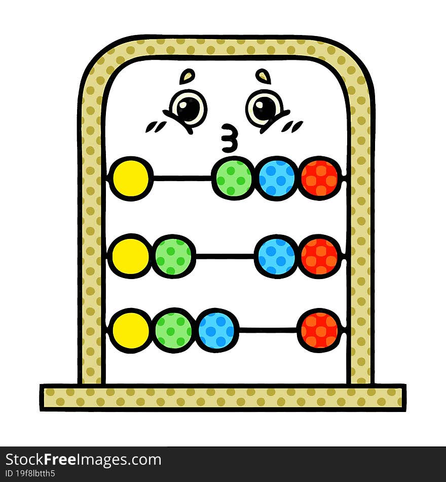 comic book style cartoon abacus