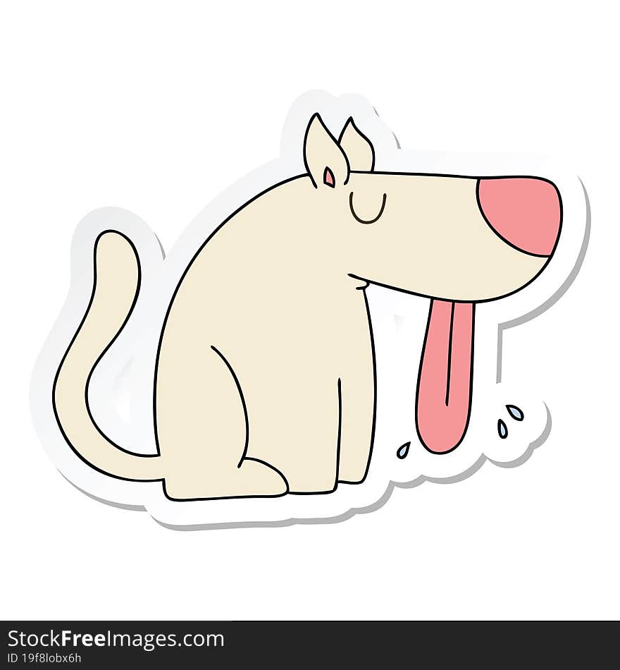 sticker of a quirky hand drawn cartoon dog