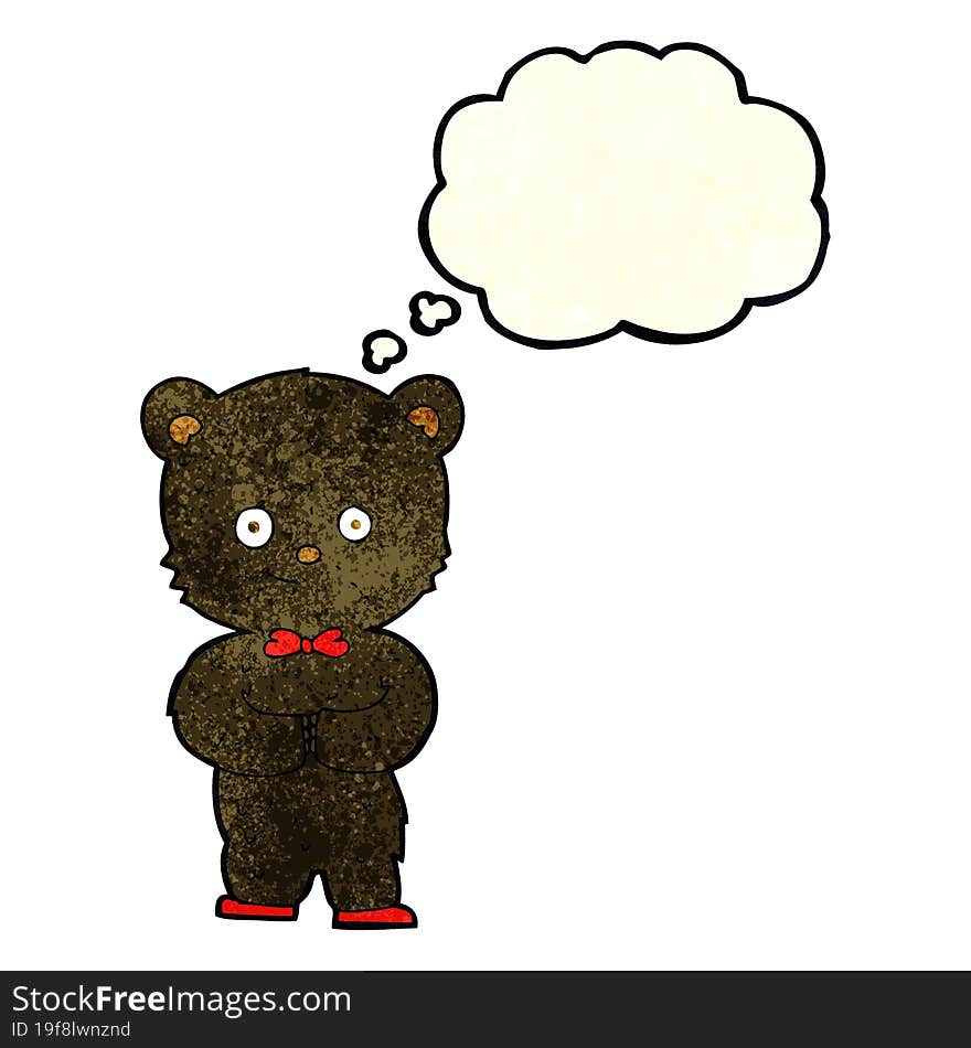 cartoon cute little bear with thought bubble