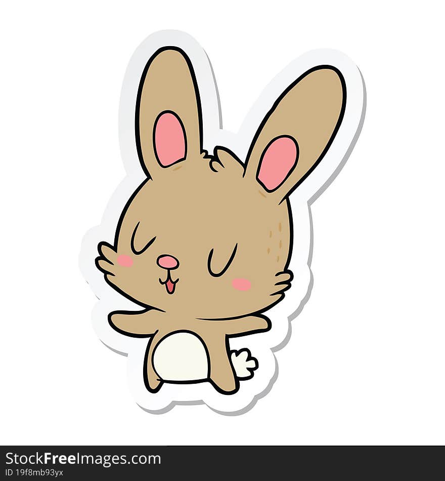 sticker of a cute cartoon rabbit