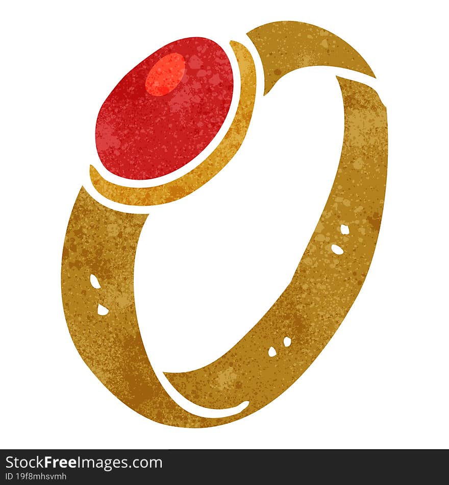 retro cartoon ruby ring