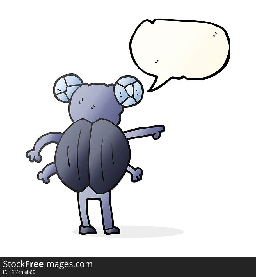 freehand drawn speech bubble cartoon pointing insect