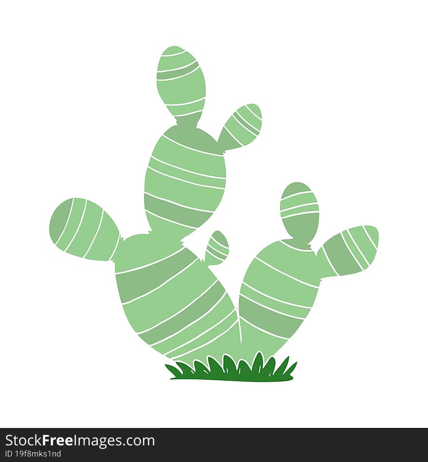 flat color style cartoon cactus