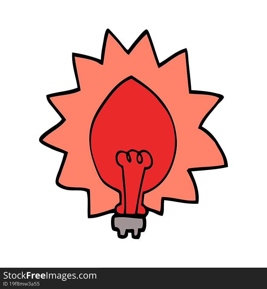 cartoon doodle light bulb