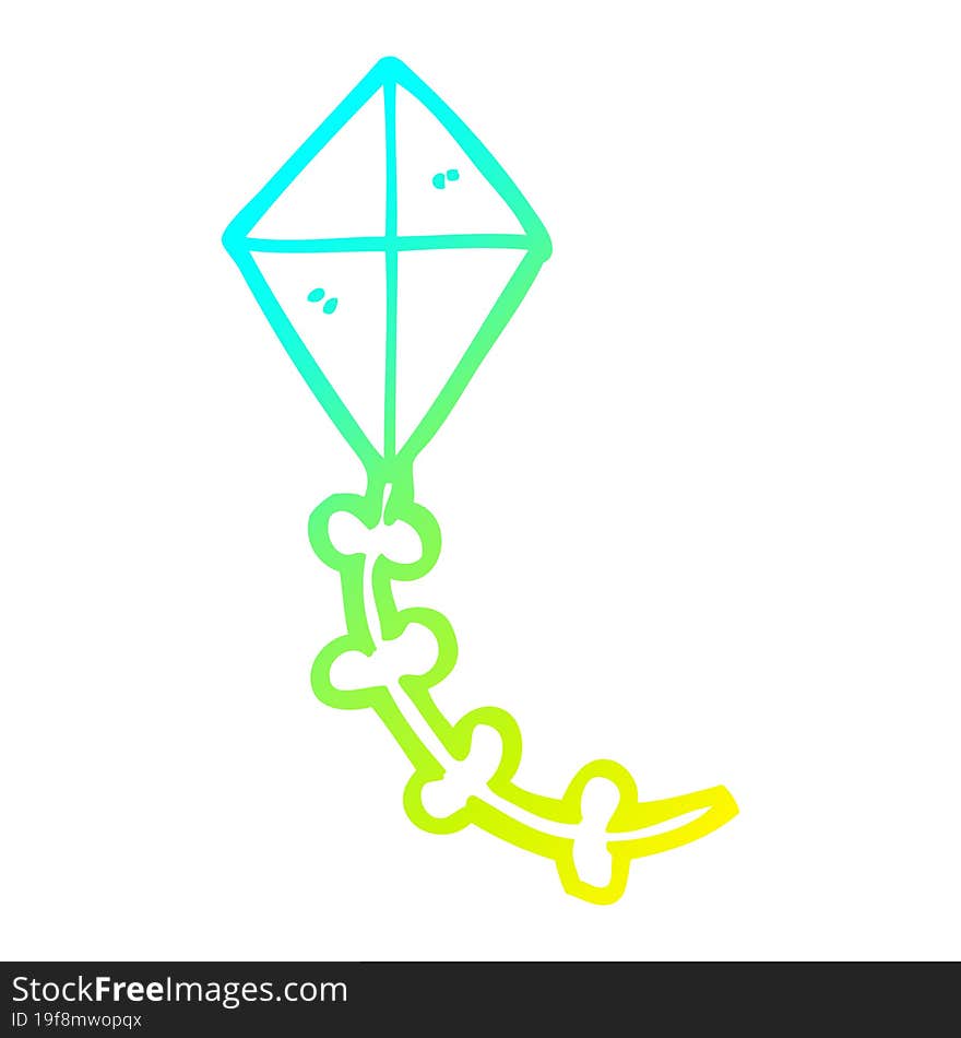 cold gradient line drawing cartoon kite