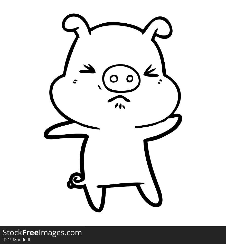 cartoon angry pig. cartoon angry pig