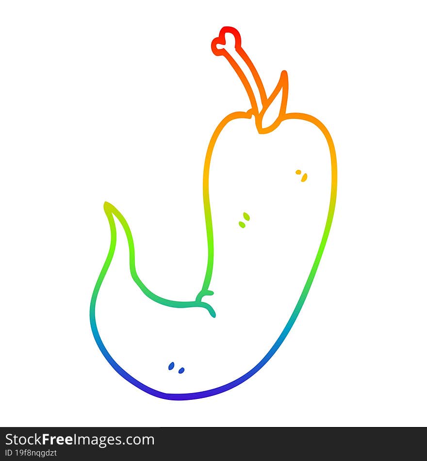 rainbow gradient line drawing cartoon chilli pepper