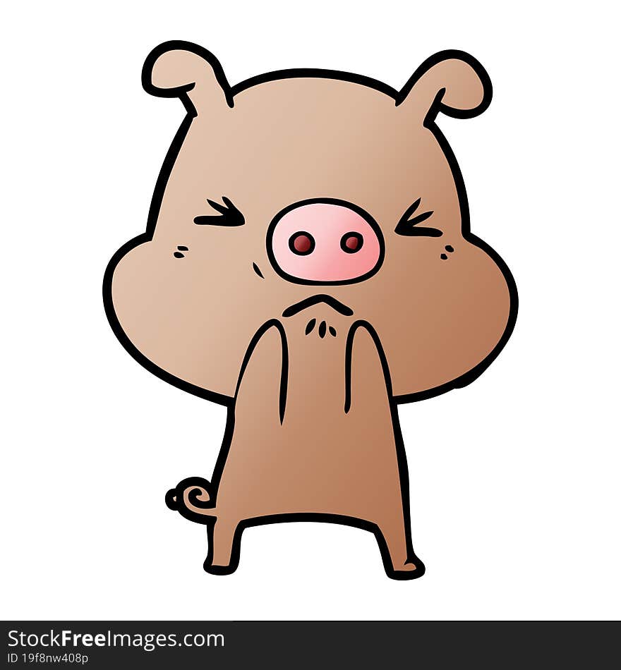 cartoon angry pig. cartoon angry pig