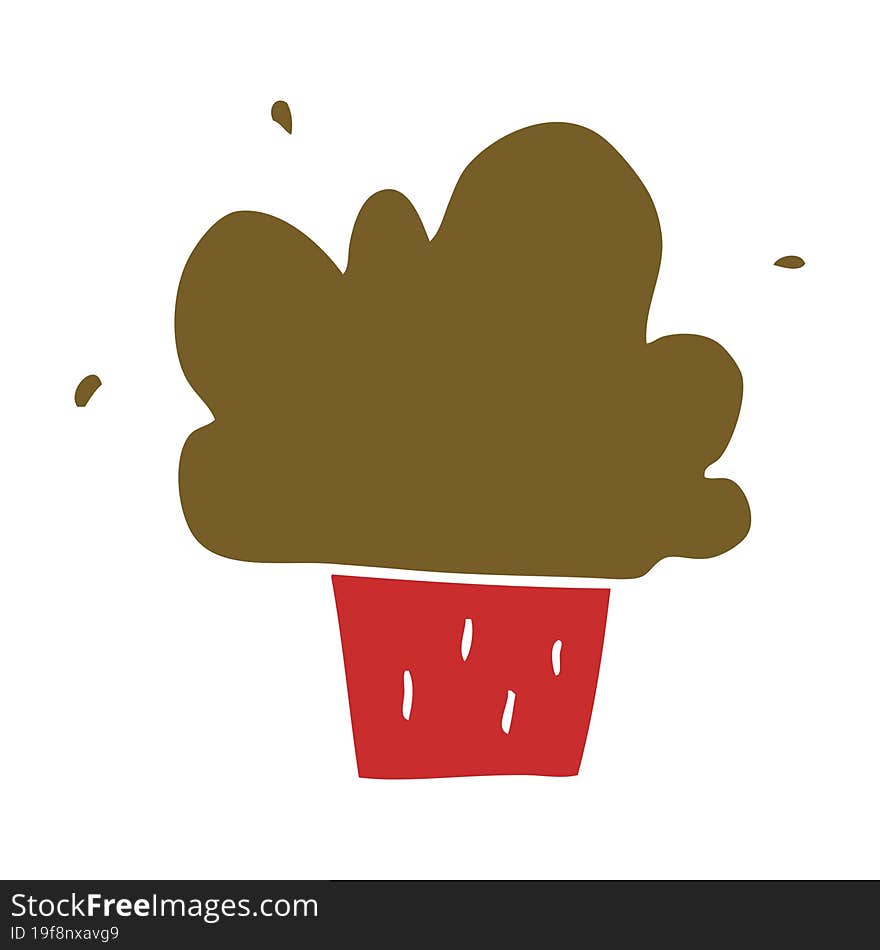 flat color style cartoon cupcake