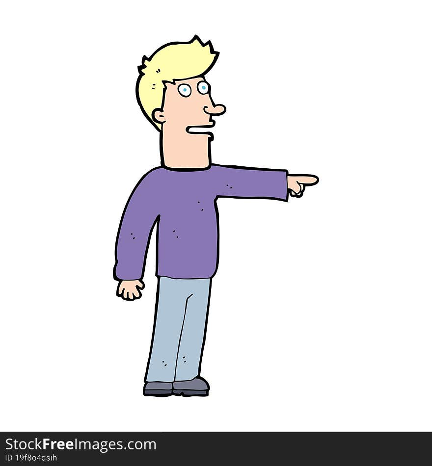 cartoon man pointing