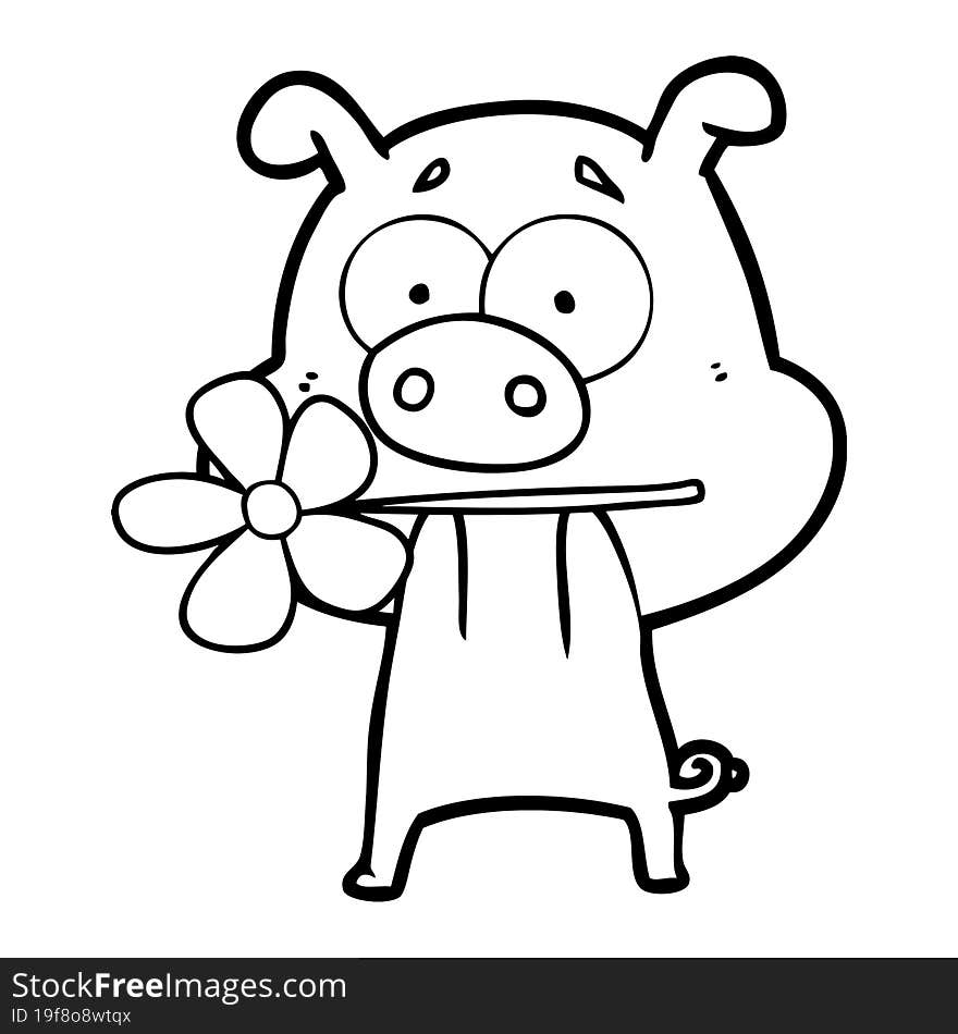 happy cartoon pig. happy cartoon pig