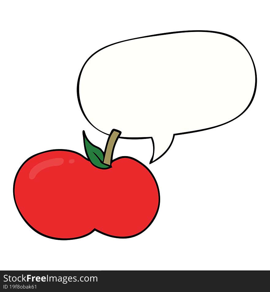 cartoon apple and speech bubble