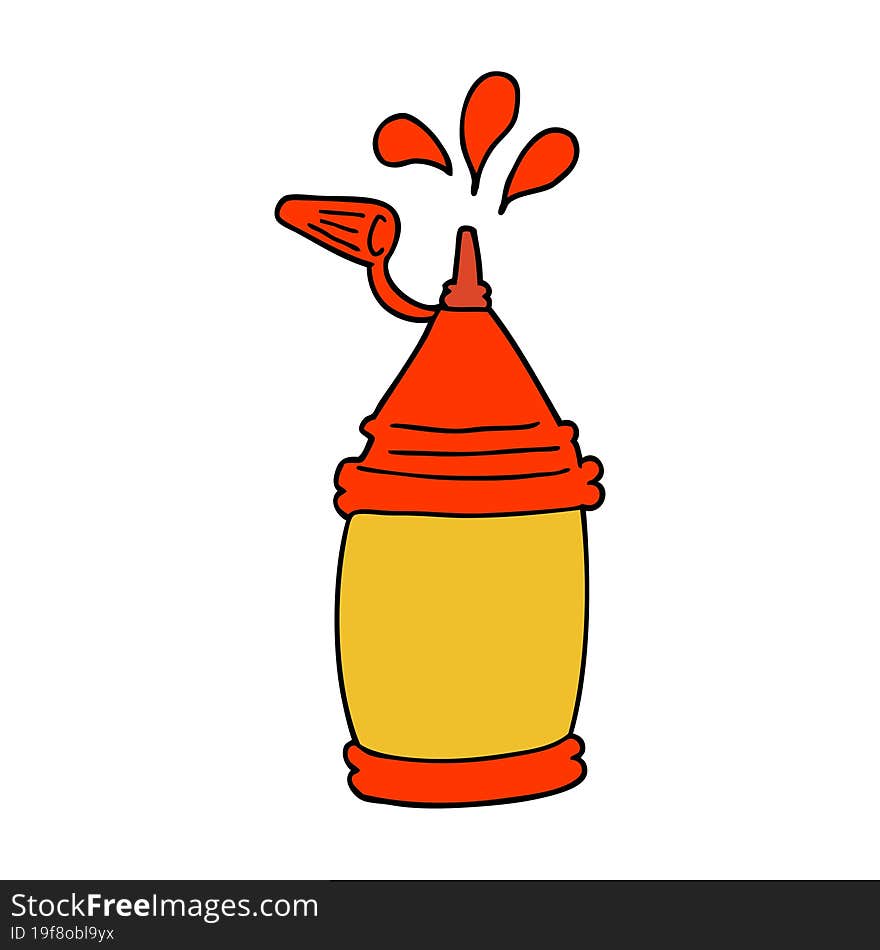 cartoon ketchup bottle