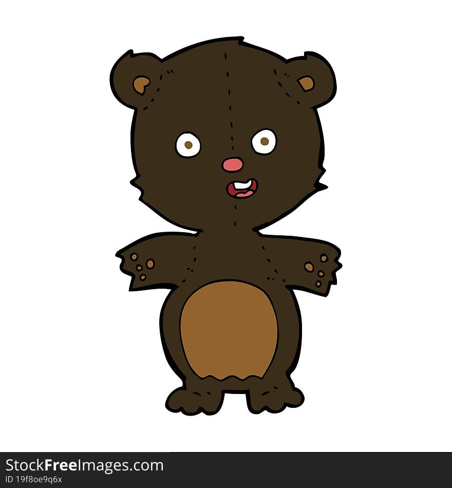 cute black bear cartoon