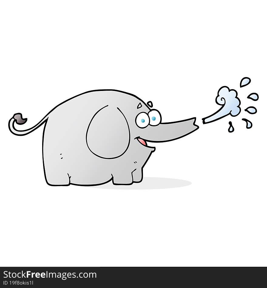 cartoon elephant squirting water