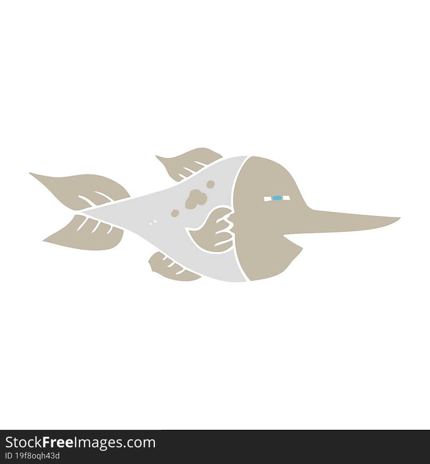 flat color illustration of swordfish. flat color illustration of swordfish