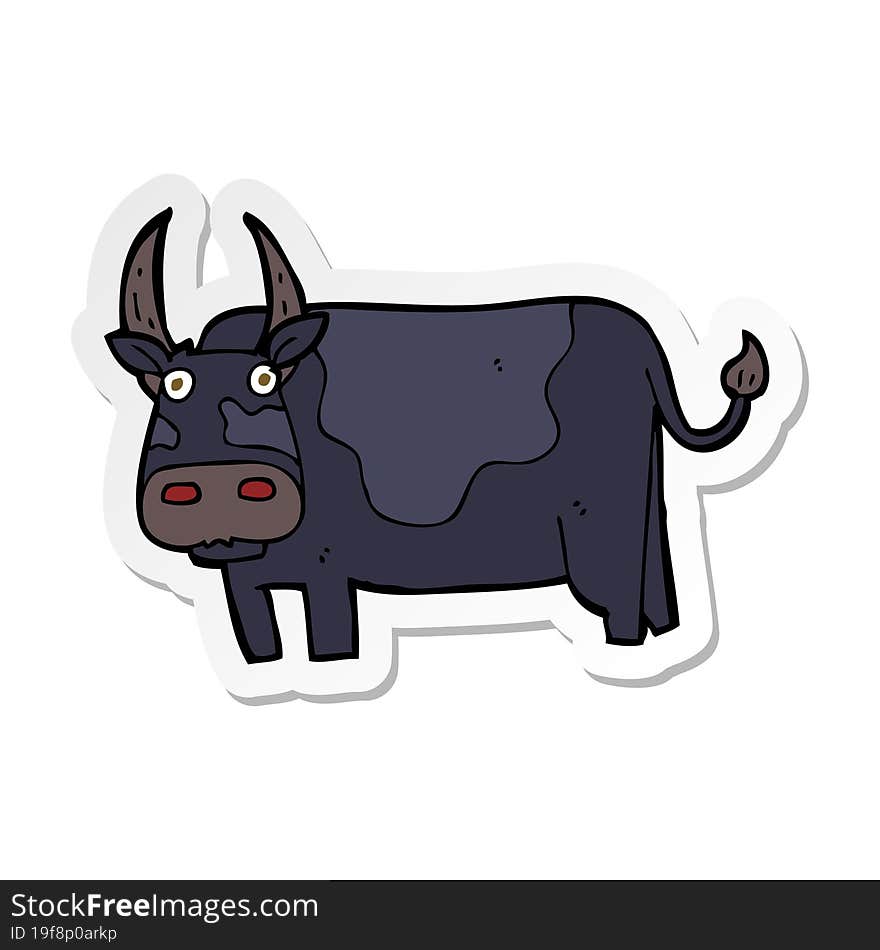 sticker of a cartoon bull