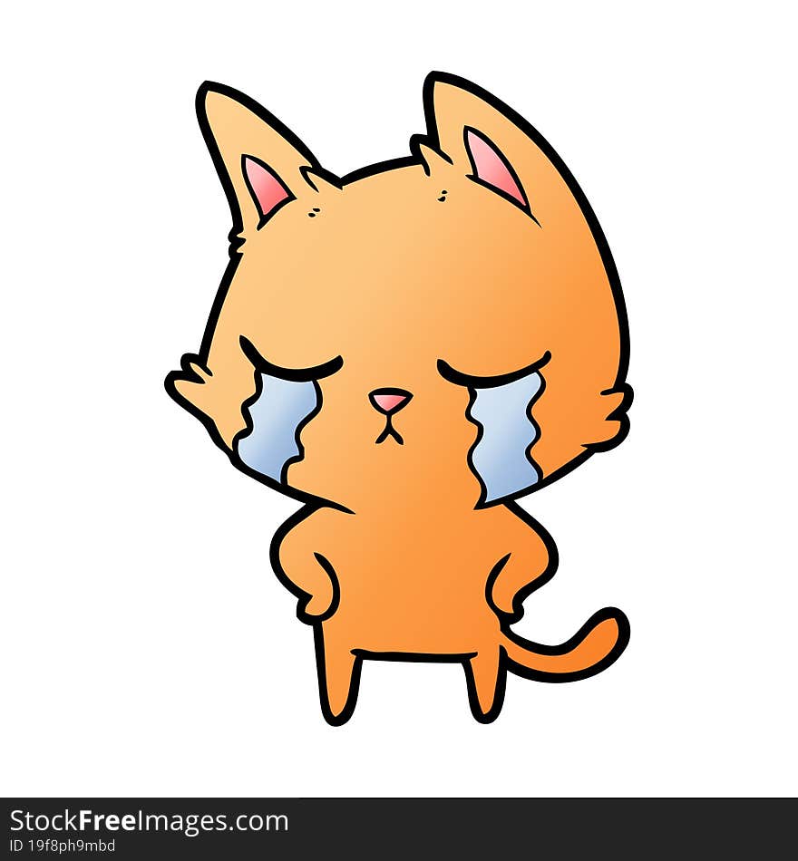 crying cartoon cat. crying cartoon cat