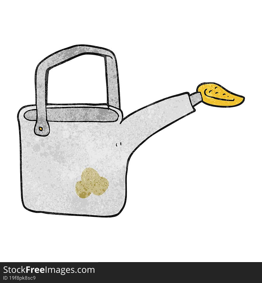 textured cartoon watering can