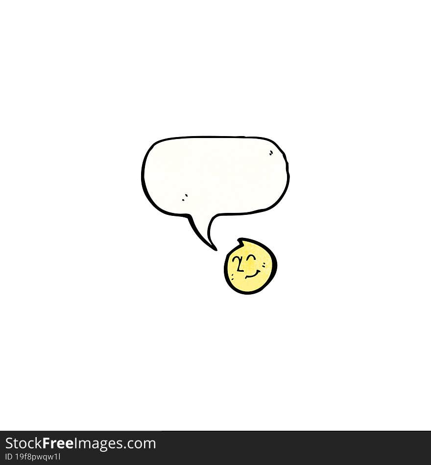 Cartoon Face Symbol With Speech Bubble