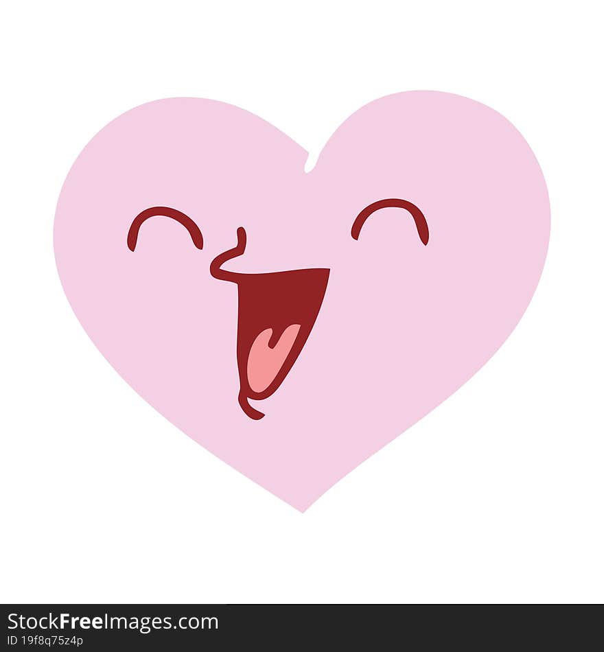 hand drawn quirky cartoon happy heart. hand drawn quirky cartoon happy heart