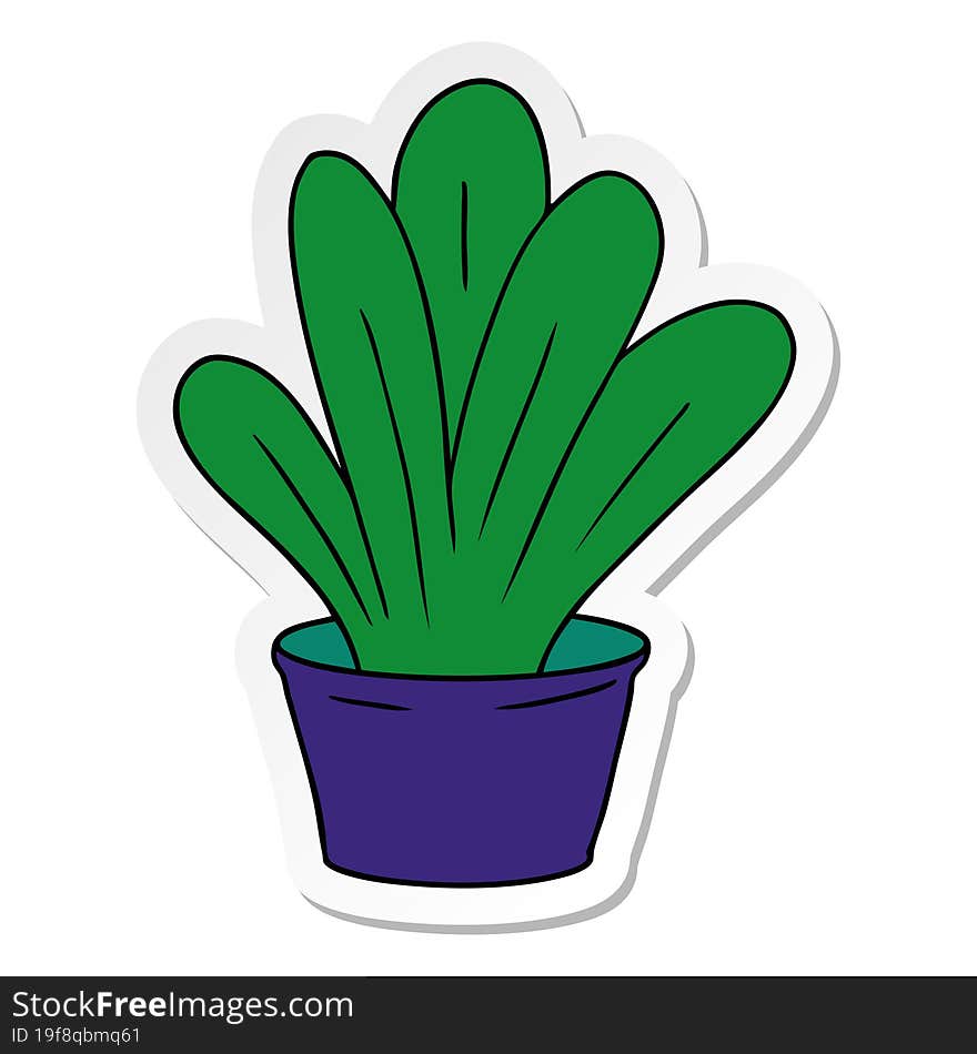 sticker cartoon doodle of a green indoor plant