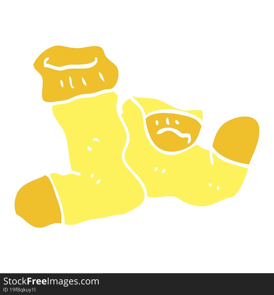 flat color illustration cartoon socks