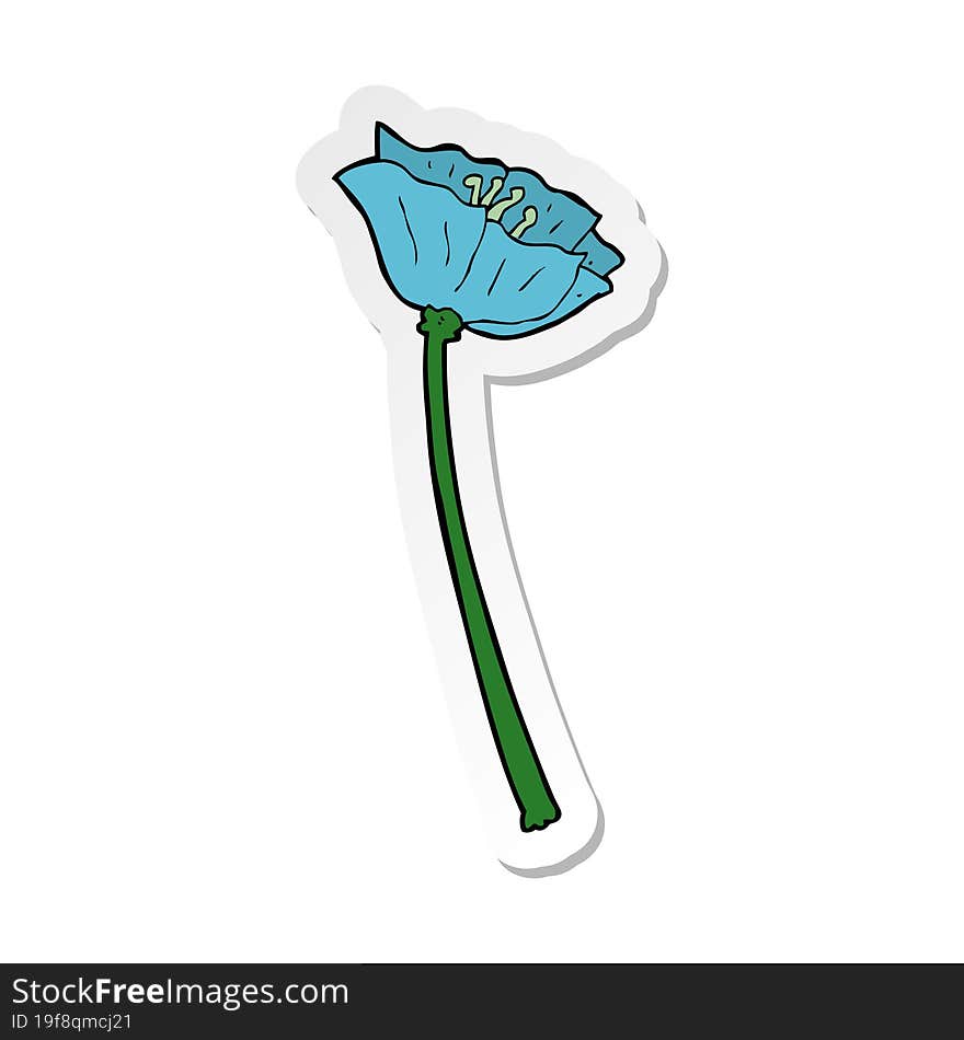 Sticker Of A Cartoon Flower