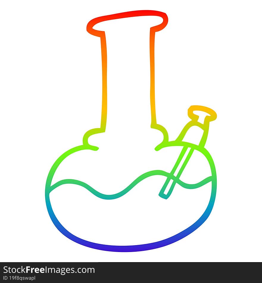 rainbow gradient line drawing cartoon water pipe